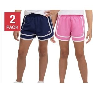 Champion Youth 2-pack Shorts Pink & Navy with white PipingSize Medium 10/12 NWT